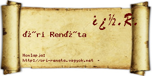 Őri Renáta névjegykártya